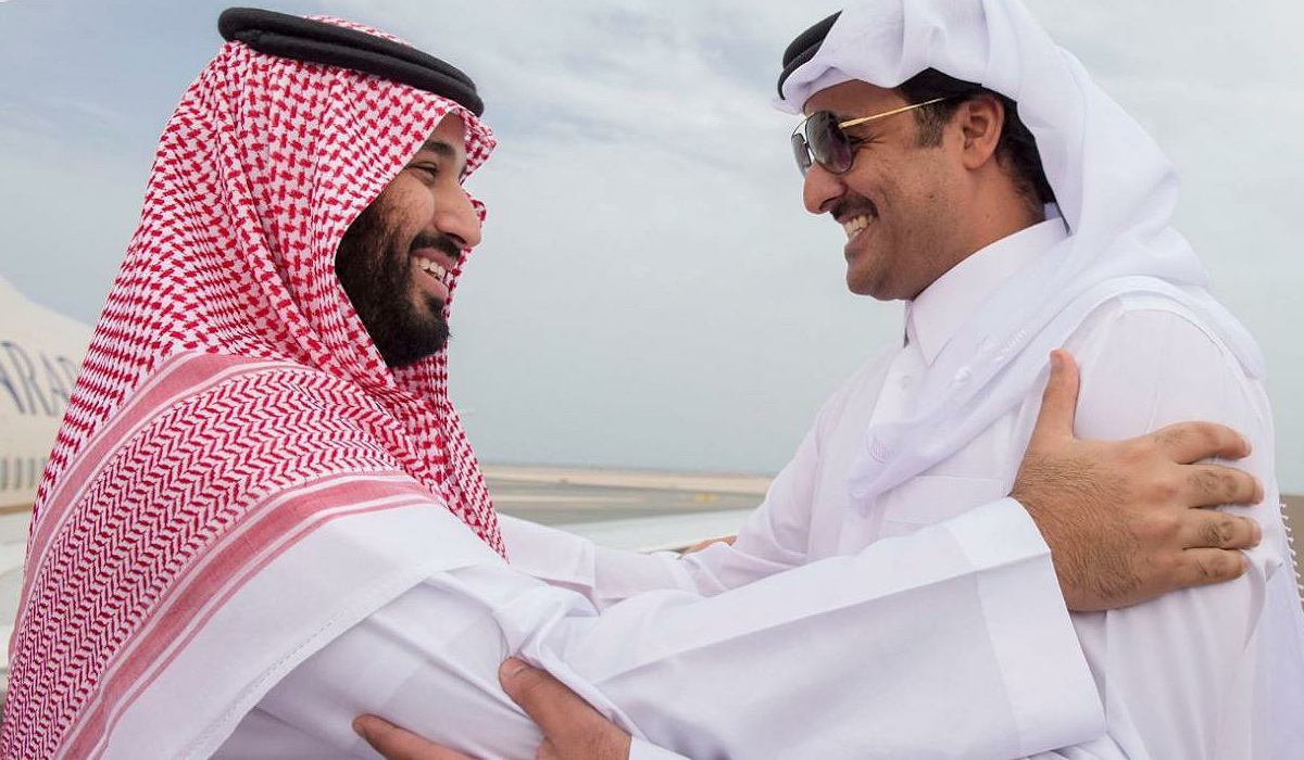 Qatar Amir with Saudi Crown Prince